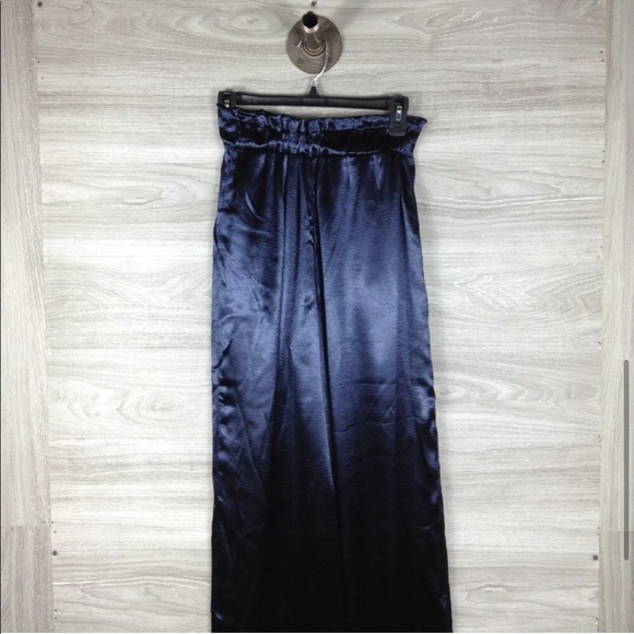 Navy Blue High Waisted Wide Leg Trouser Pants - Picture 5 of 8